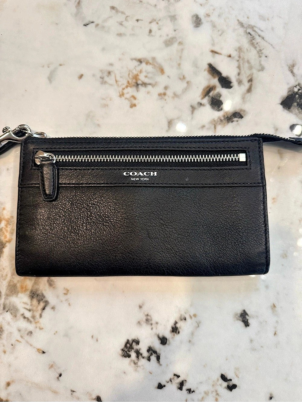 Coach Double Zip Wallet Wristlet Black
